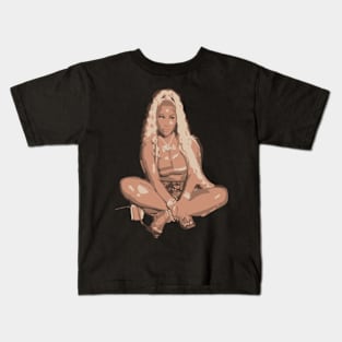 Nicki Minaj Tribute Music Hip Hop Tribute - nicki cardi b ice spice sza doja cat hip hop megan thee stallion kendrick lamar Kids T-Shirt